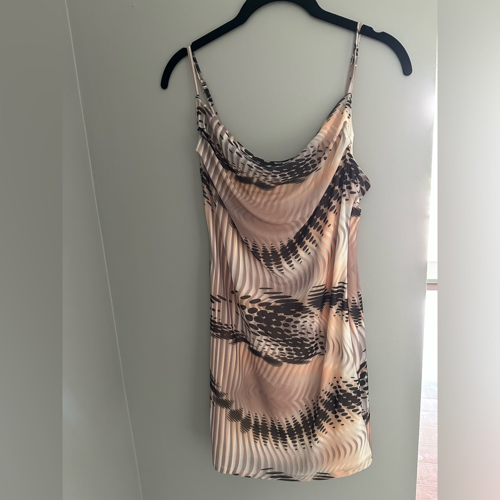 Dress with adjustable spaghetti straps